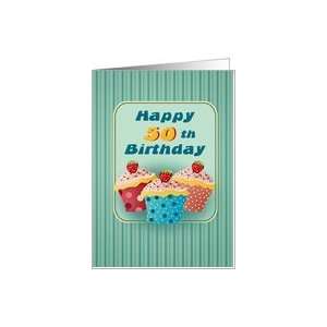  50 years old Cupcakes Birthday Greeting Cards Card Toys 