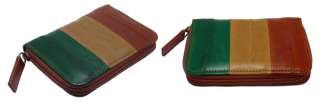 Genuine Eel skin Leather Credit Zippered Wallet with coin Purse 18 