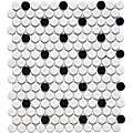  Penny 3/4 in Matte White Black Dot Porcelain Mosaic Tile (Pack of 10