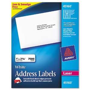  Avery® Address Labels for Laser Printer, 1 x 2 5/8, White 