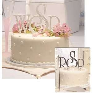  White or Silver Wedding Cake Monogram Letters 3