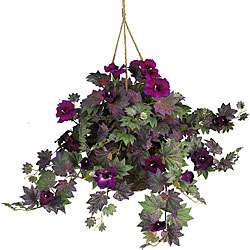 Morning Glory Silk Plant Hanging Basket  