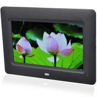 Black 7 Wide Screen TFT LCD Desktop Digital Photo Frame with SD MMC 