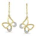 10k Yellow Gold 1/10ct TDW Diamond Butterfly Earrings (G H, I2 I3)
