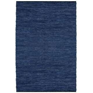 Hand woven Blue Leather Rug (4 x 6)  