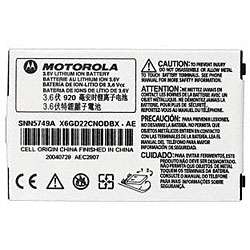 Motorola SNN5749A Lithium ion Cell Phone Battery (Bulk Packaging 