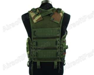 Airsoft Tactical Combat Hunting Vest with Holster   Woodland  