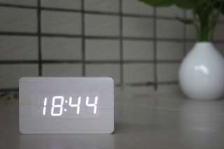 New Digital LED Wooden Wood Alarm Clock Mini 64801  