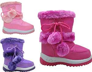 NEW FASHION WINTER GIRLS BABY ALL COLOURS KIDS SNOW BOOTS SZ 3,4,5,5 