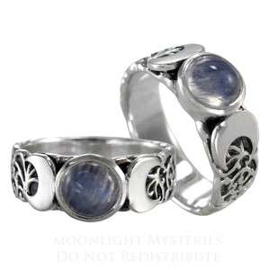   Goddess Moonstone Ring Sterling Silver SS sz 4 15 Lunar Moon phases