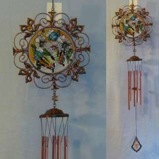 Metal and Glass Butterfly Wind Chime 763642095000  