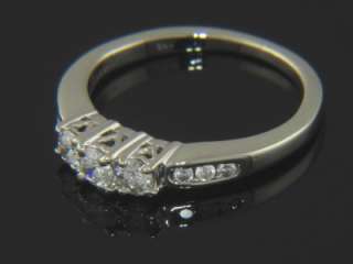 14K WHITE GOLD PAST PRESENT FUTURE DIAMOND WEDDING RING  