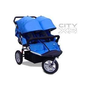  Tike Tech CityX3 PACIFIC BLUE Double Twin Child Stroller 