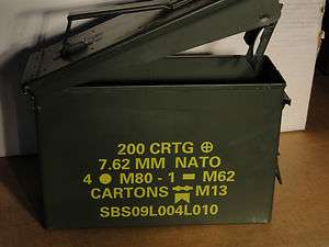   Ammo Cans   7.62MM   30 Caliber   Empty Excellent Grade 1 Boxes Cal