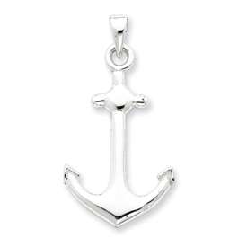 New Sterling Silver Large Sailing Anchor Boat Pendant  