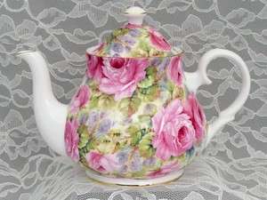 English Bone China Lady Dianna Chintz 6 Cup Tea Pot NIB  