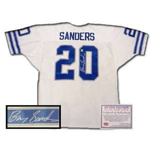  Barry Sanders Autographed Custom Style White Jersey 