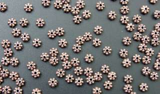 800 Antiqued Copper Daisy Spacers Beads   