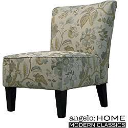 angeloHOME Davis Armless Chair Vintage Floral Ocean Blue   
