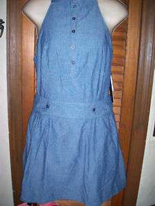 Hope& honey~NWTs sz M Denim Light blue Halter dress  