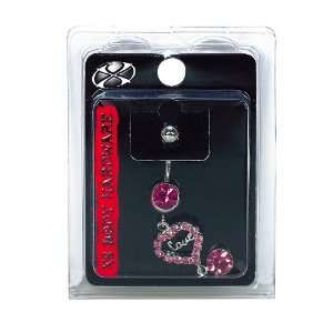  Navel Dangle Rose With Love Heart Beauty