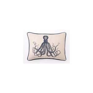  Octopus Embroidered Pillow 14X20