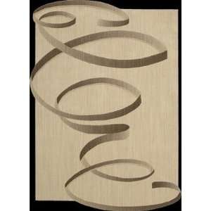 Silhouettes Spiral Beige Contemporary Rug Size 46 x 66  