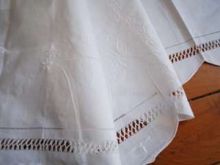 Elegant Hemstitch Rose Embroidery Curtain Set Tiebacks  