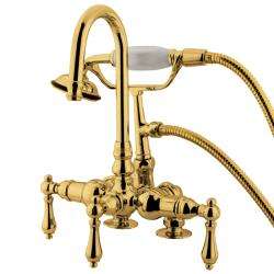 Deck mount Polished Brass Clawfoot Tub Faucet  
