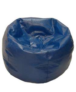 Deluxe Vinyl Kids Blue Bean Bag Chair  