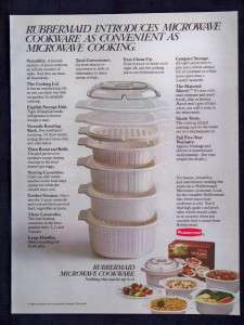 1983 Rubbermaid Microwave Cookware Magazine Ad  