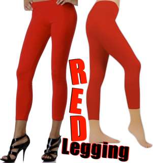 Red Footless Leggings Tights Pant Seamless NoSeeThrough  