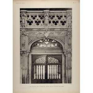  1911 Print Choir Facade Brou Church Gothic Architecture 