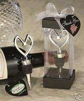 72 Heart Shaped Wine Bottle Stoppers Wedding Favors  