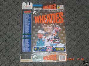 NFL 75th ANNIVERSARY COLLECTORS EDITION WHEATIES BOX  