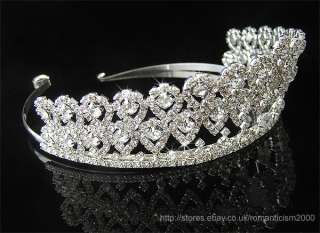 Wedding/Bridal crystal veil tiara crown headband CR069  