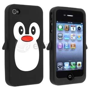 For iPhone 4 4S 4G 4GS Soft SILICONE Skin Case Phone Cover Black 