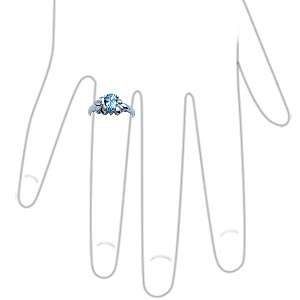   Blue Topaz 925 Sterling Silver Flower & Butterfly Ring(RN0071408