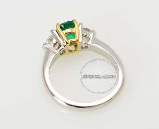 Martin Flyer 18K White & Yellow Gold Diamond & Emerald Ring  