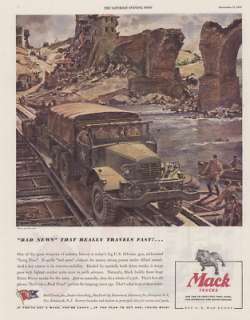 1943 AD Mack Trucks hauling Long Tom cannon   WWII  