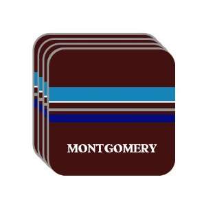   Name Gift   MONTGOMERY Set of 4 Mini Mousepad Coasters (blue design