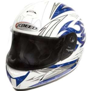   XP507 On Road Motorcycle Helmet   White/Blue / X Small Automotive