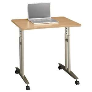  Light Oak Adjustable Height Mobile Table Light Oak Office 