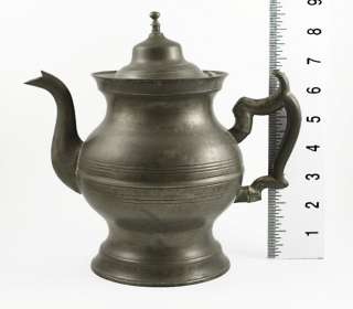ROSWELL GLEASON ANTIQUE PEWTER COFFEE POT EARLY 1800s  