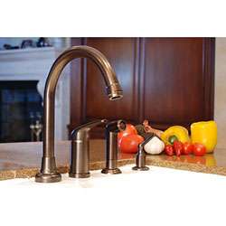 Fontaine Bronze Kitchen Faucet w/Spray and Soap Dispenser   