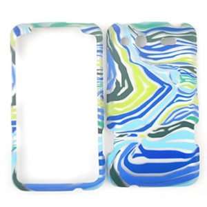  HTC Salsa Blue/Green Zebra Print Hard Case, Cover 