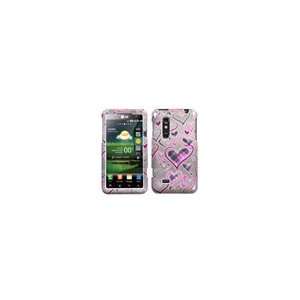  Lg Thrill 4G Optimus 3D Plaid Heart Cell Phone Snap on 