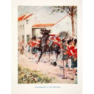  1920 Color Print Gordons Battle Quatre Bras Belgium Horse 