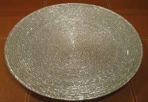 SILVER GLITTER CHARGER PLATE  