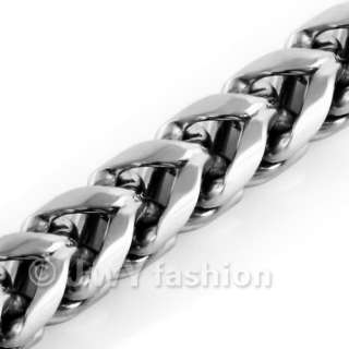 7MM 22 MENS Silver 316L Stainless Steel Necklace Twist Links Chain 